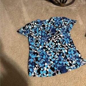 Grey's Anatomy Blue and Black Short Sleeve scrub top